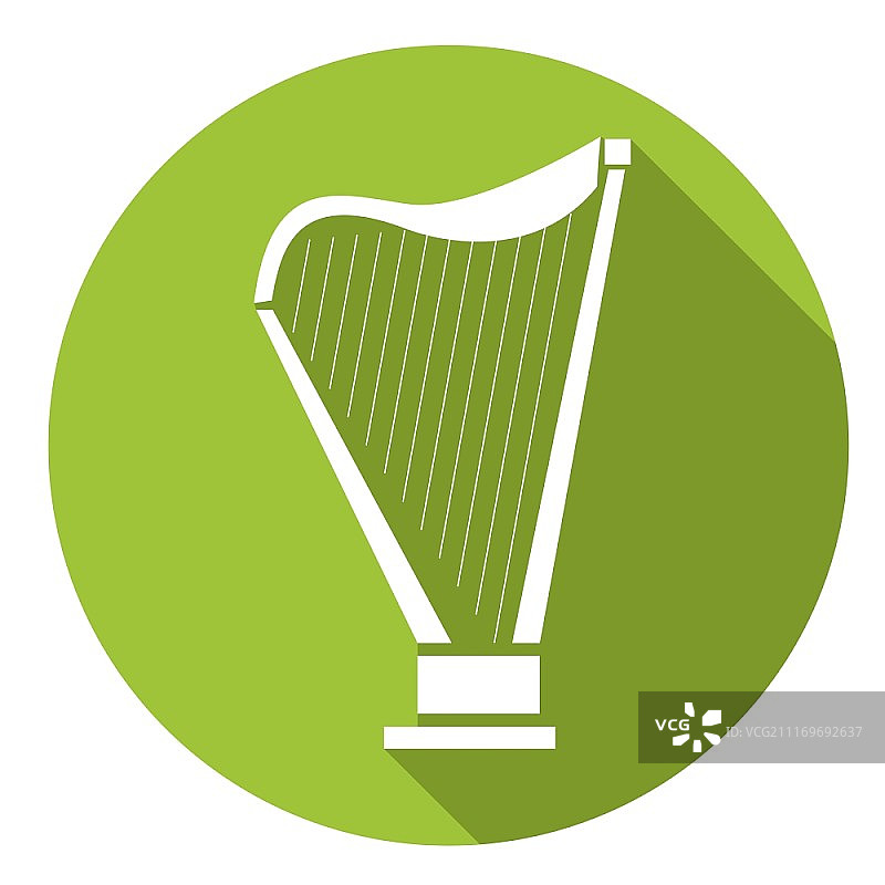 天琴座图标。扁平风矢量图标，带长阴影图片素材