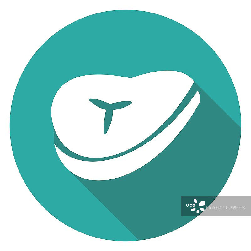 带有长阴影的培根图标图片素材