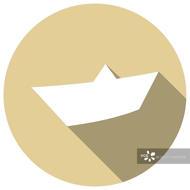 白色长阴影上的游艇图标图片素材