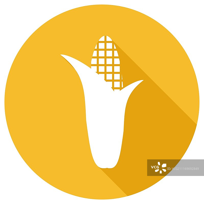 长阴影玉米图标图片素材