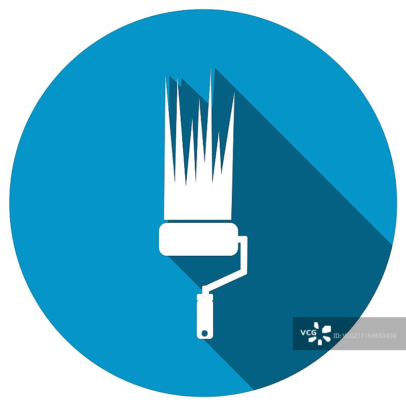 长阴影滚筒刷图标图片素材