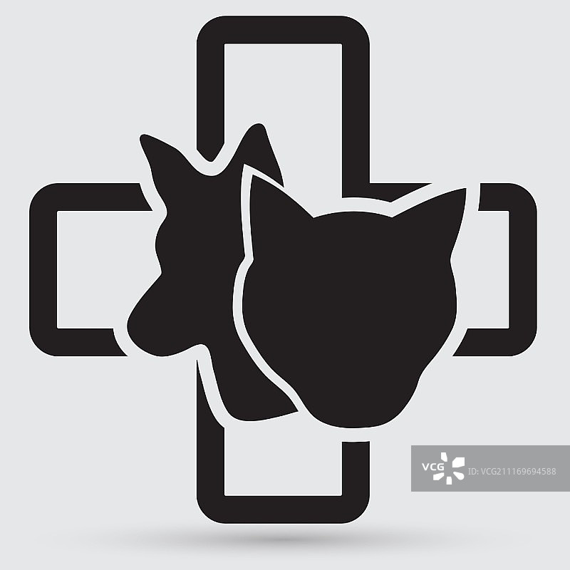 猫和狗兽医诊所标志图片素材