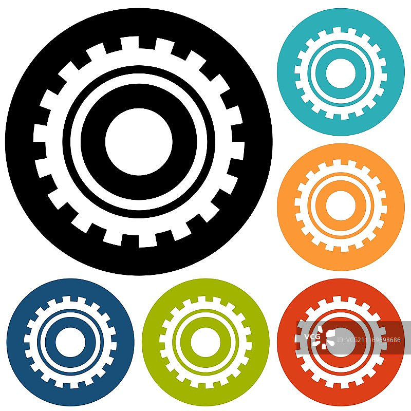 齿轮隔离对象，技术机械图图片素材