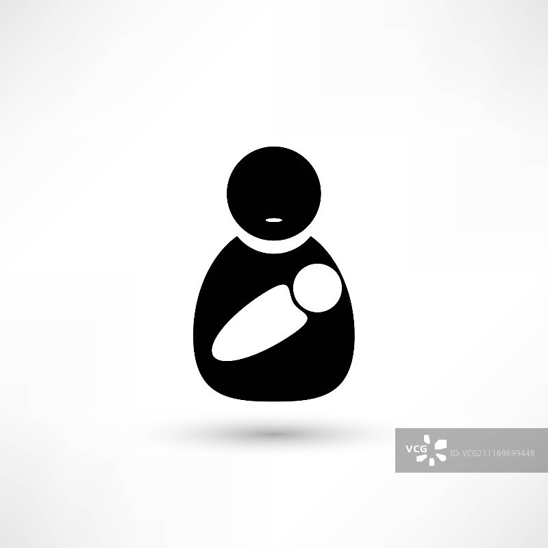 母亲给宝宝喂奶的程式化符号图片素材