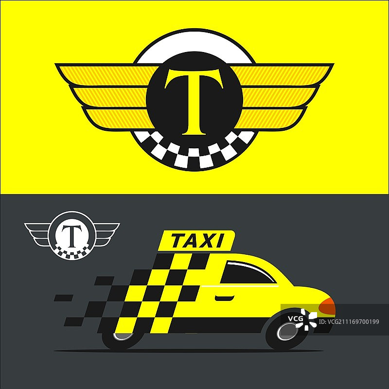 出租车标志、符号、徽章矢量图图片素材