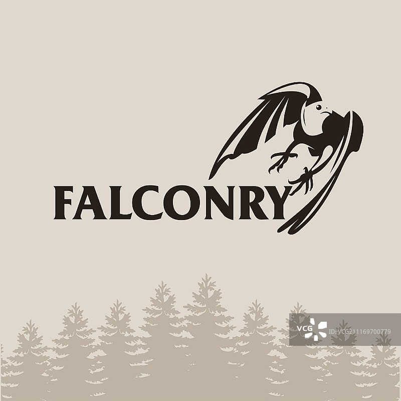 猎鹰术。狩猎俱乐部。狩猎俱乐部的象征。狩猎俱乐部标志徽章图片素材