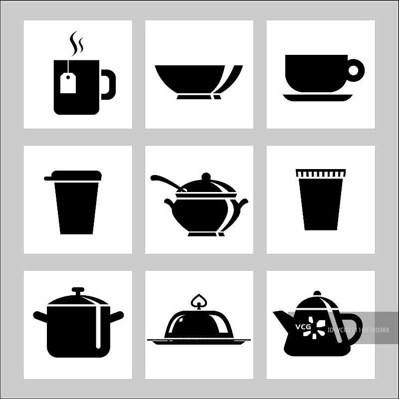 餐具组合矢量图标图片素材
