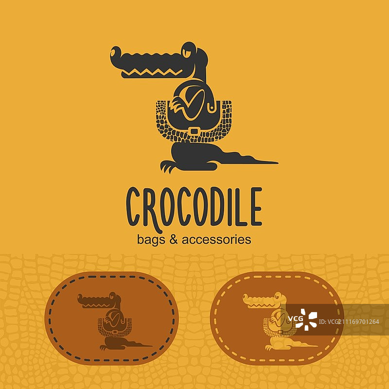 鳄鱼皮包袋及配饰logo，精品店logo形象图片素材