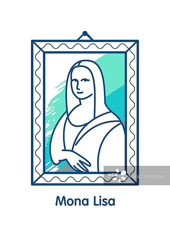 蒙娜丽莎艺术作品矢量图标图片素材