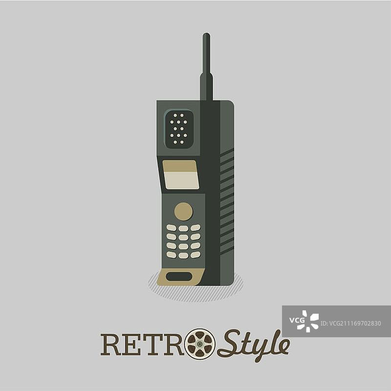无线电话：过时的手机型号矢量图图片素材