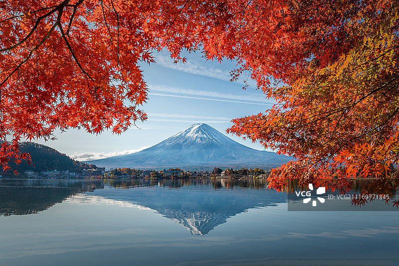 日本富士山秋色图片素材