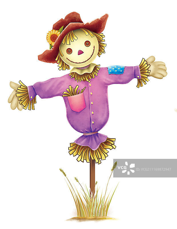 站立着的稻草人图片素材