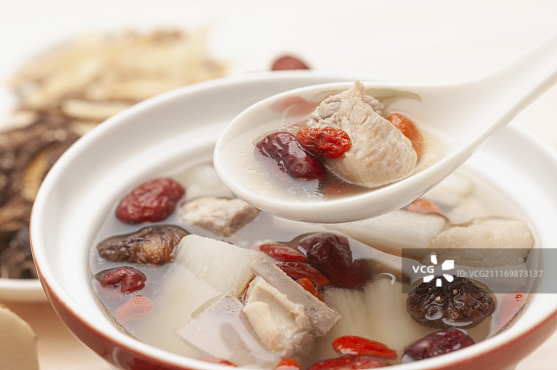 药膳食补 山药排骨汤 中药图片素材