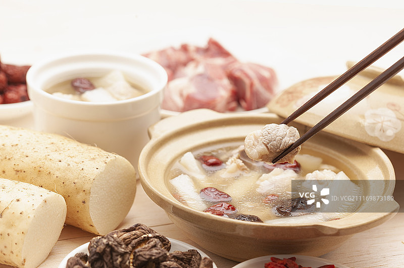 药膳食补 山药排骨汤 中药图片素材