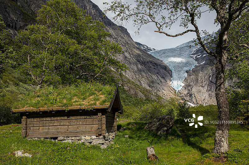 布利克斯达尔冰川小屋图片素材