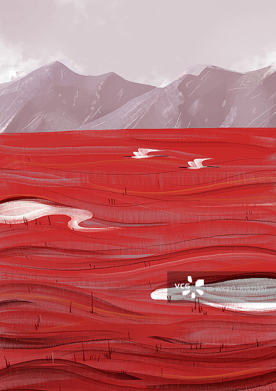 自然物语 红海滩图片素材