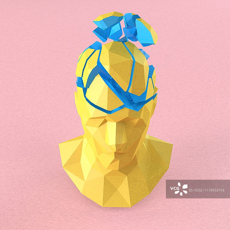 破碎的石膏人像图片素材