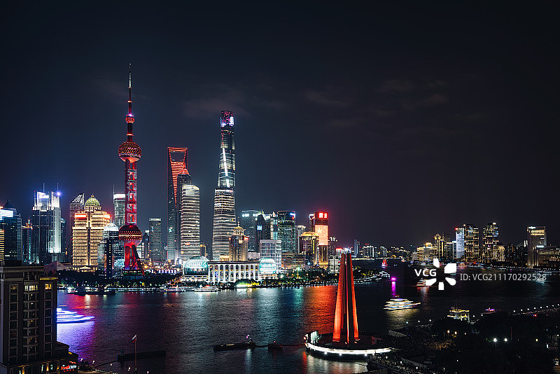 国庆节的浦江两岸图片素材