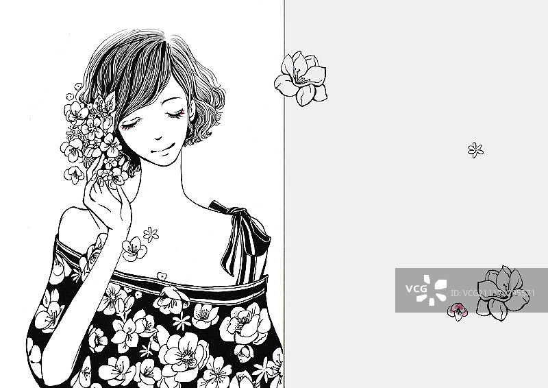 女人与花图片素材