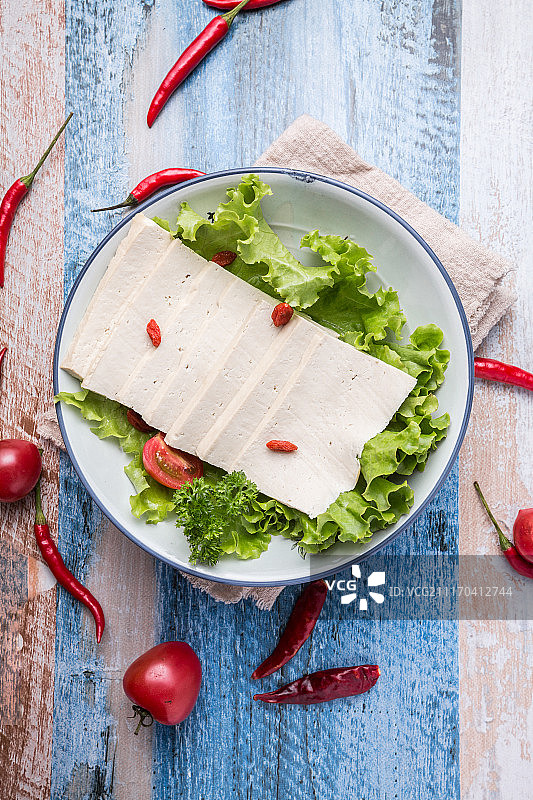 盘子里的豆腐图片素材