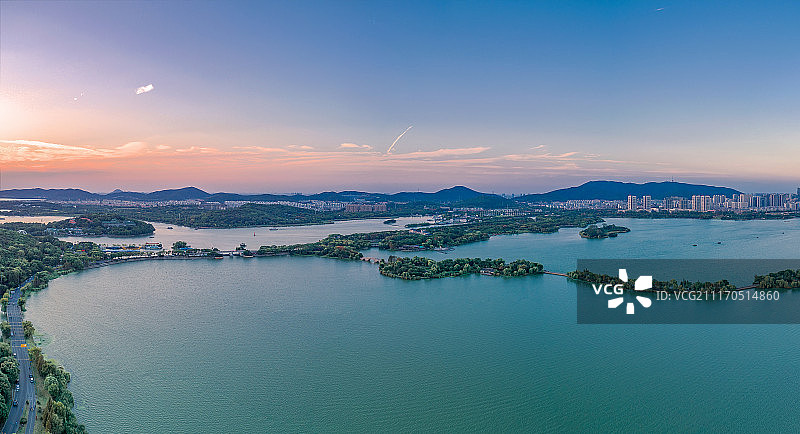 太湖晚霞图片素材