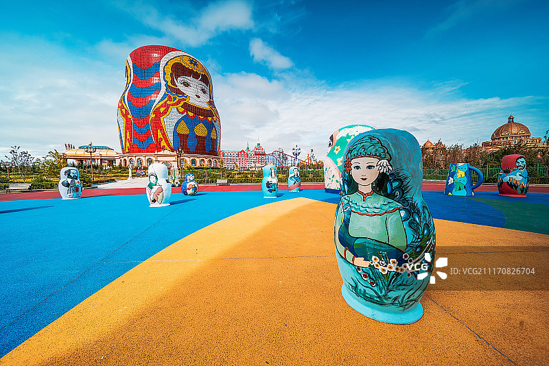 呼伦贝尔满洲里市俄罗斯套娃广场图片素材
