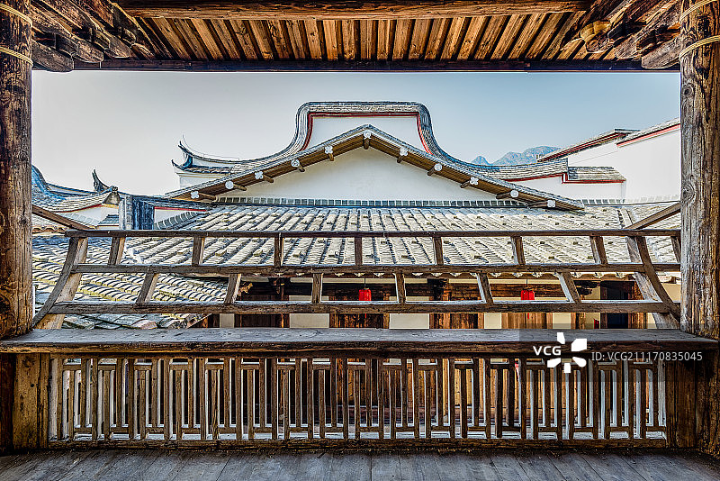 福州东关古寨内部建筑结构图片素材