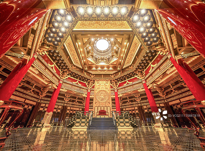 洛阳著名景点天堂明堂万象神宫古建筑内部构造图片素材