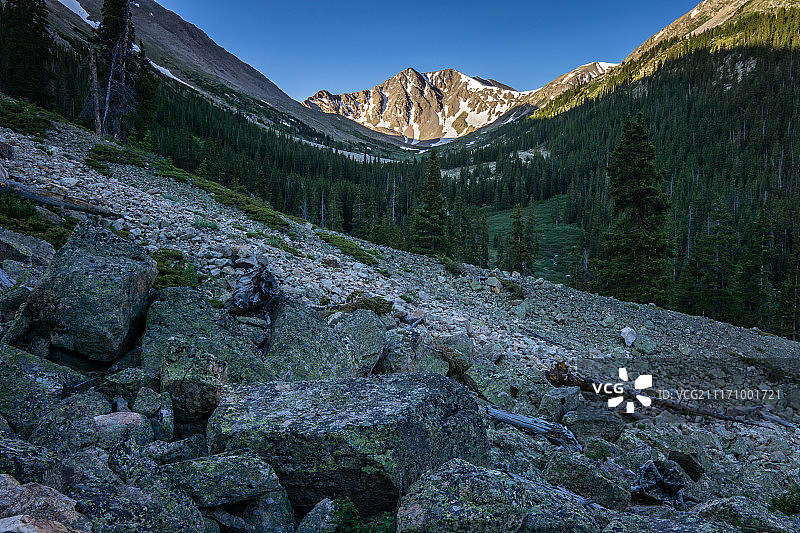 在拉普拉塔峰的清晨徒步 - 科罗拉多州图片素材