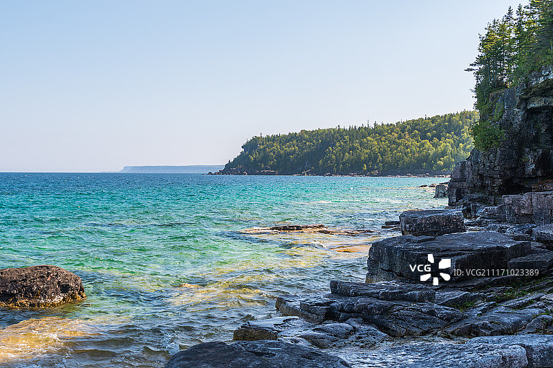 塞浦路斯湖国家公园安大略省布鲁斯半岛海岸线图片素材