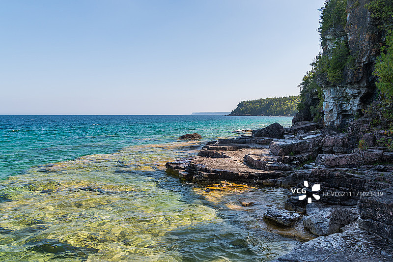 塞浦路斯湖国家公园安大略省布鲁斯半岛海岸线图片素材