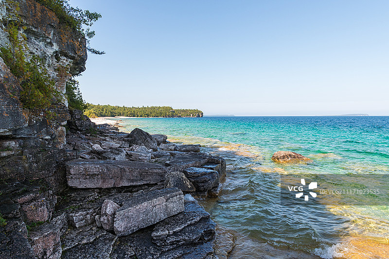 塞浦路斯湖国家公园安大略省布鲁斯半岛海岸线图片素材