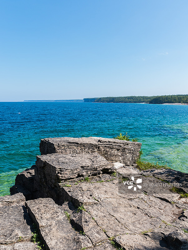 塞浦路斯湖国家公园安大略省布鲁斯半岛海岸线图片素材