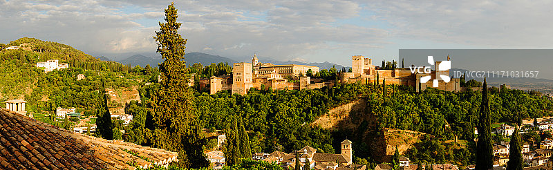 阿罕布拉宫全景图片素材