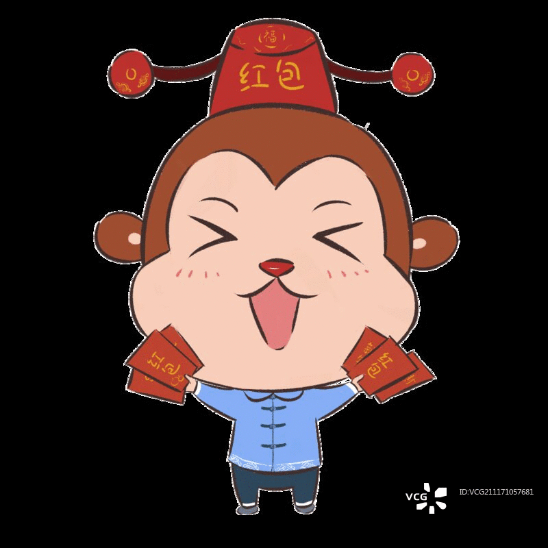 小猴子发红包图片素材