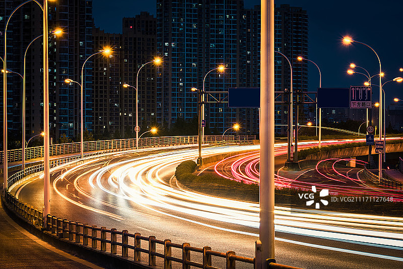 城市夜景车流图片素材