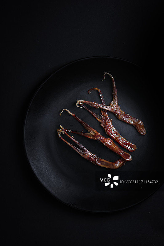 黑色背景的鸭舌图片素材