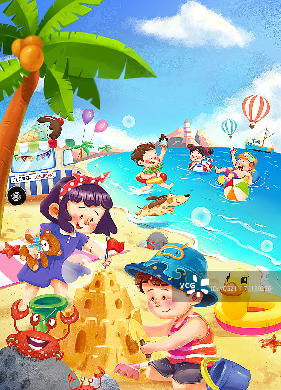 夏日沙滩图片素材