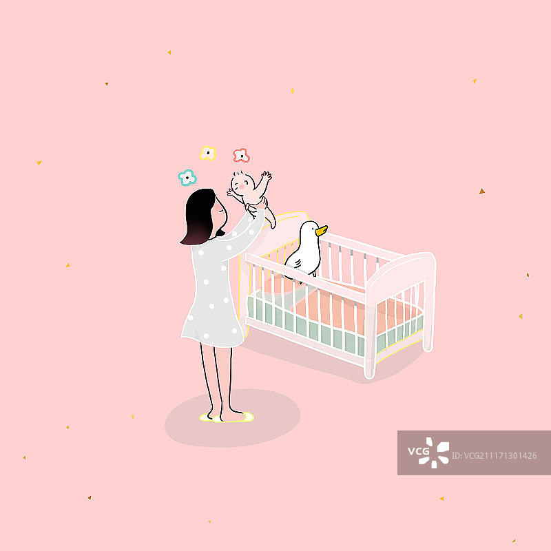抱着婴儿的母亲图片素材