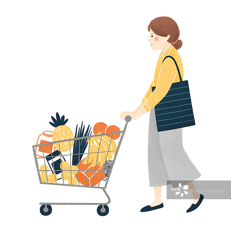 超市购物的女人图片素材