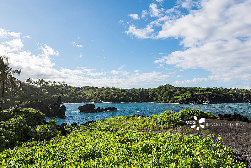 毛伊岛黑沙滩图片素材