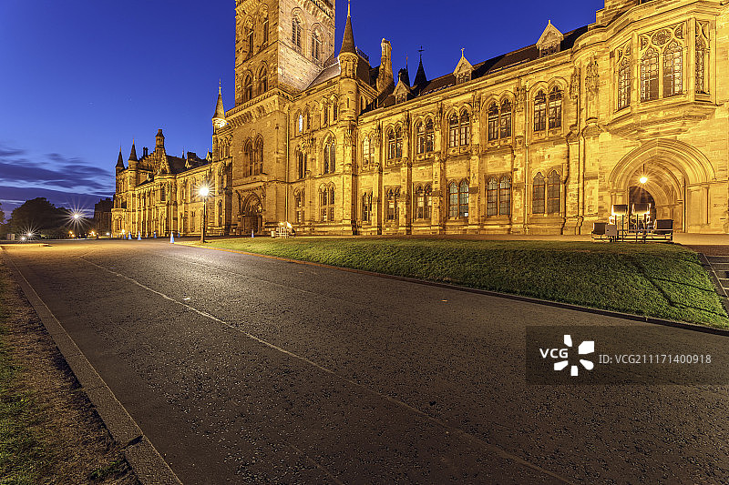 格拉斯哥大学夜景图片素材