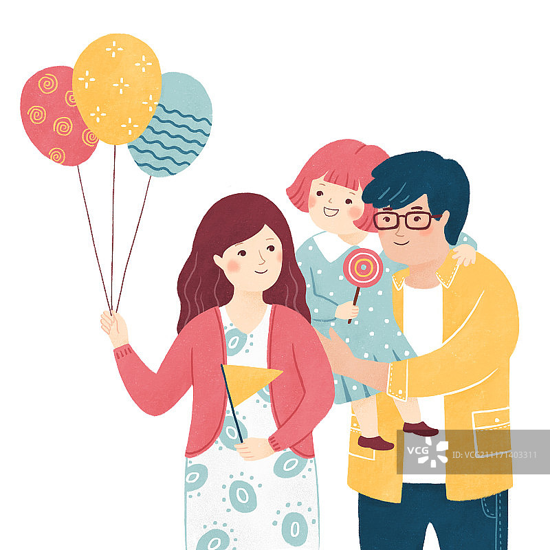 亲子游玩儿童节插画图片素材