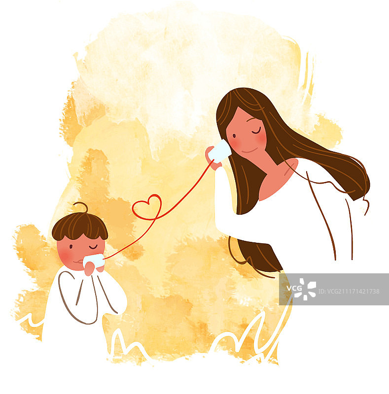 家庭生活主题矢量插图图片素材