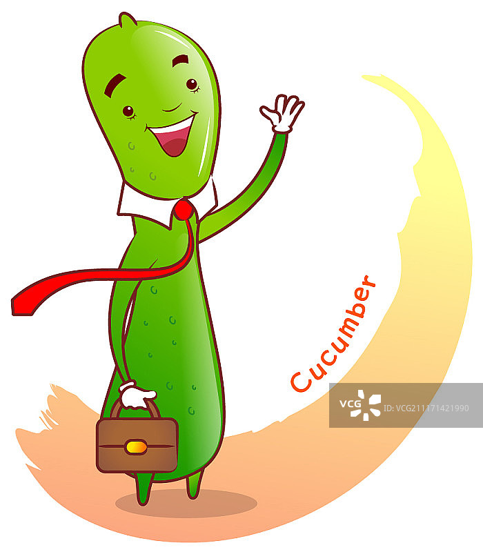 黄瓜卡通矢量插画图片素材