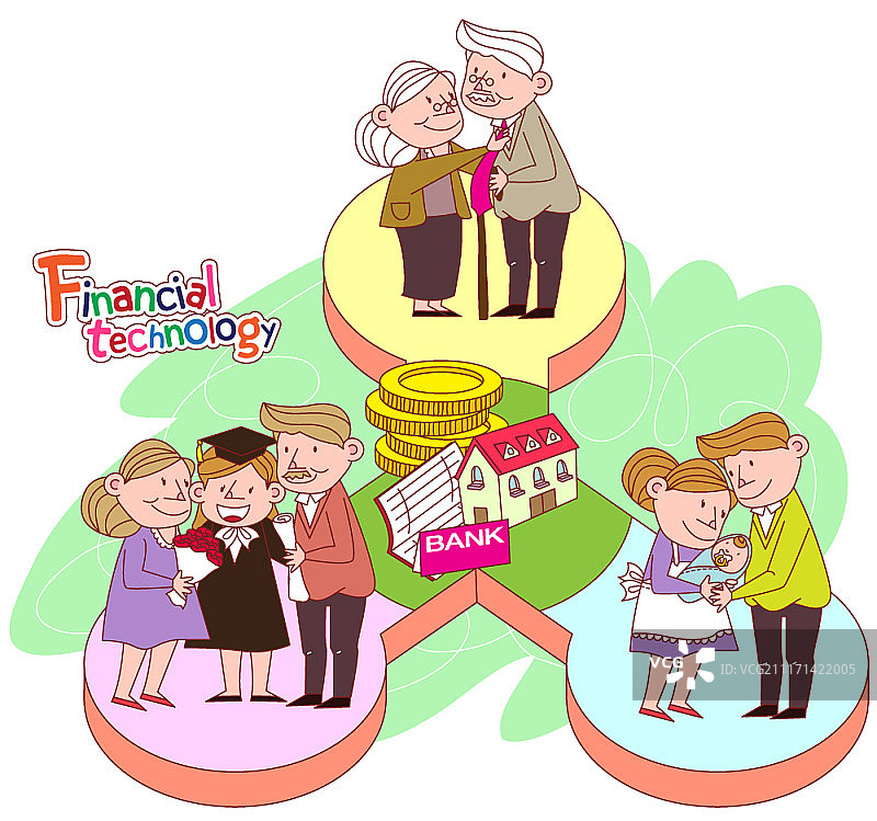 家庭财务主题矢量插画图片素材
