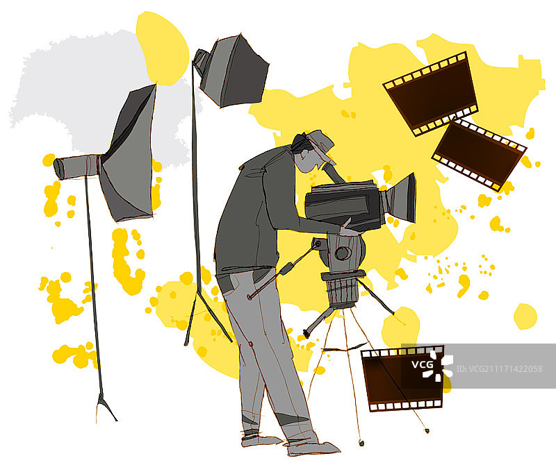 艺术娱乐主题矢量插画图片素材