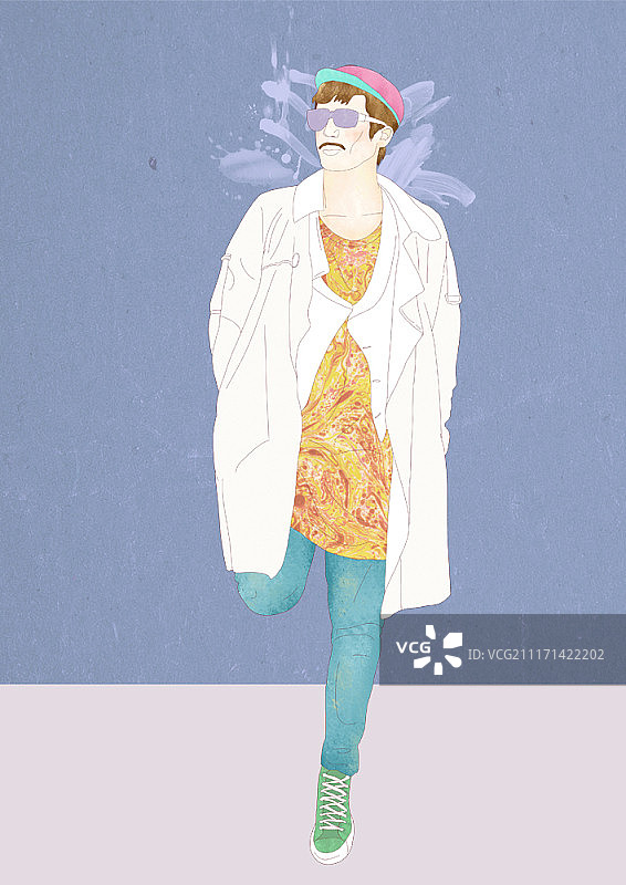 男士时尚插画图片素材