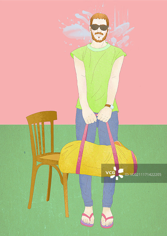 男士时尚插画图片素材