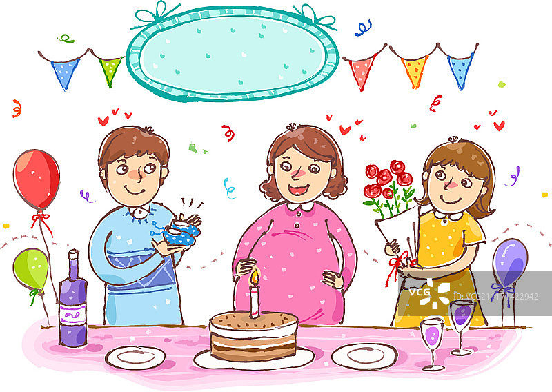 怀孕主题矢量图图片素材